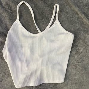White open backed tank top, Size large, not sure about brand